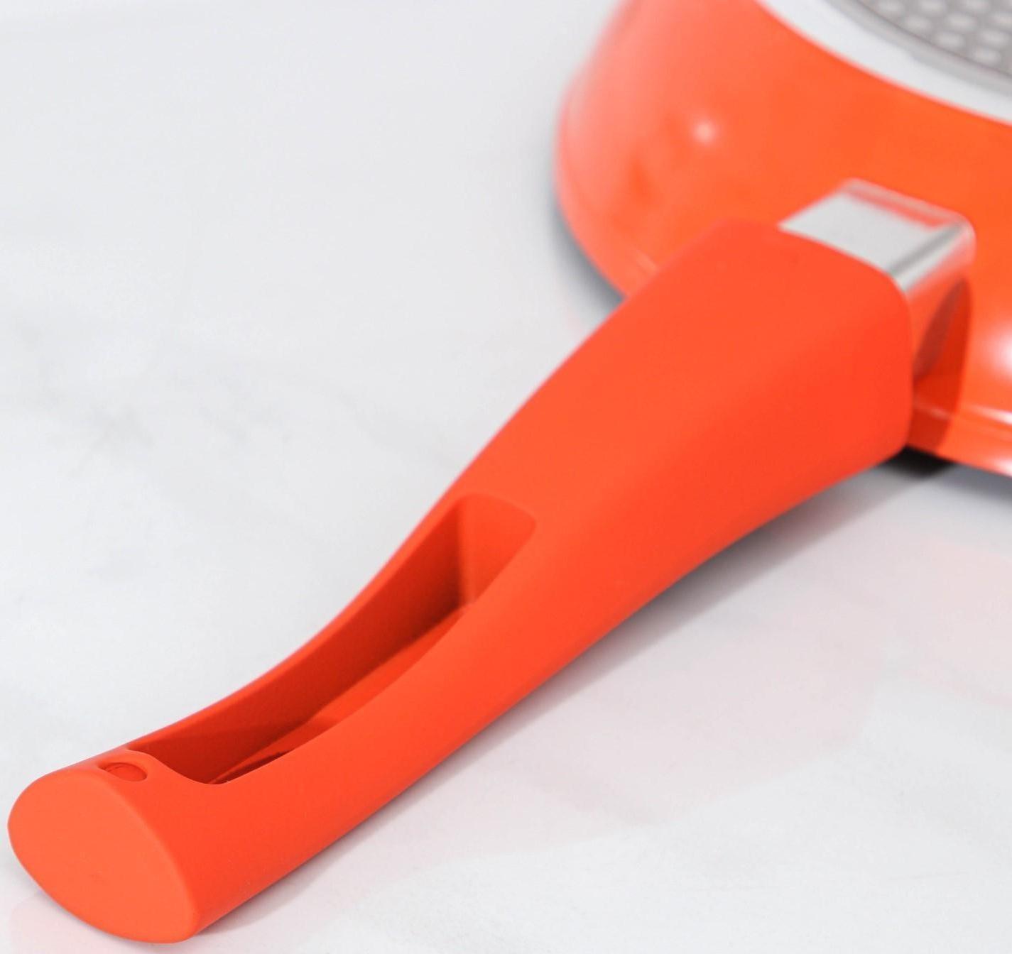 Сковорода кованая Magistro Terra, d=26 см, съёмная ручка, индукция, антипригарное покрытие, цвет оранжевый