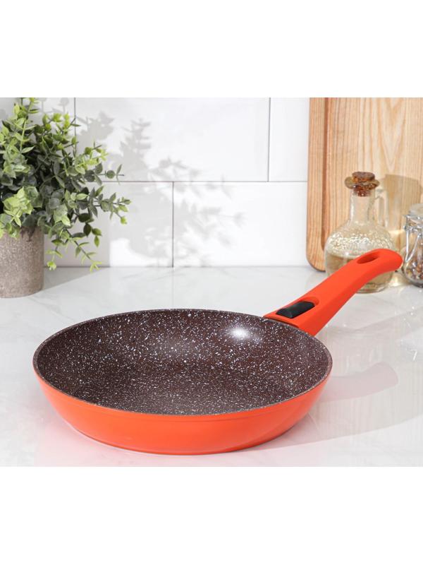 Сковорода кованая Magistro Terra, d=26 см, съёмная ручка, индукция, антипригарное покрытие, цвет оранжевый