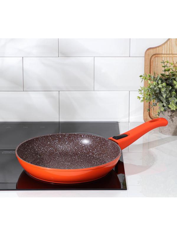 Сковорода кованая Magistro Terra, d=26 см, съёмная ручка, индукция, антипригарное покрытие, цвет оранжевый