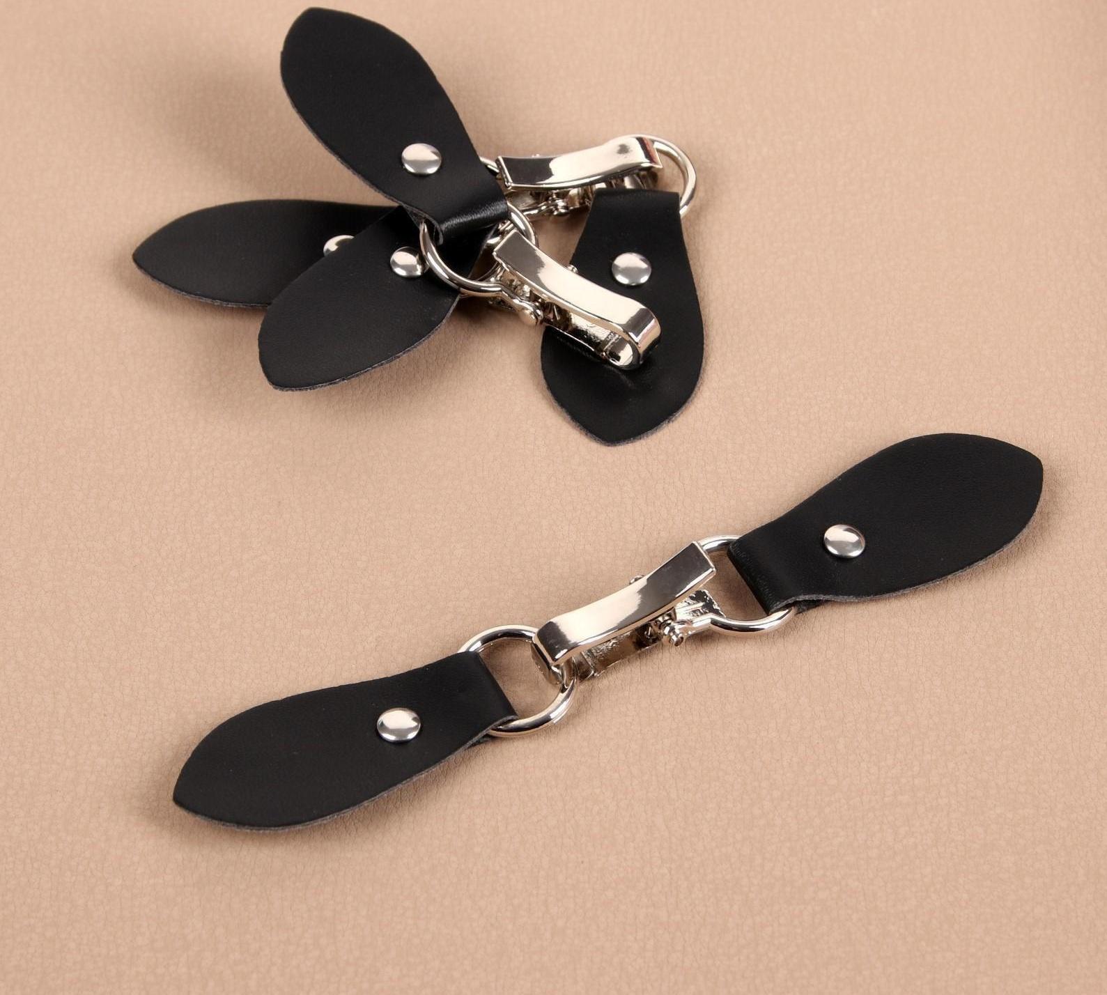 Застёжка-клевант 14,5 × 2,6 см, 3 шт, цвет чёрный/серебряный