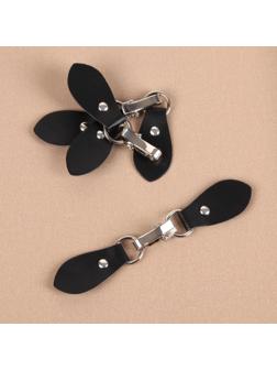 Застёжка-клевант 14,5 × 2,6 см, 3 шт, цвет чёрный/серебряный