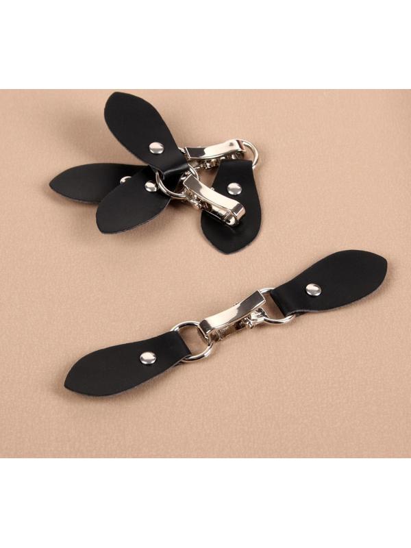 Застёжка-клевант 14,5 × 2,6 см, 3 шт, цвет чёрный/серебряный