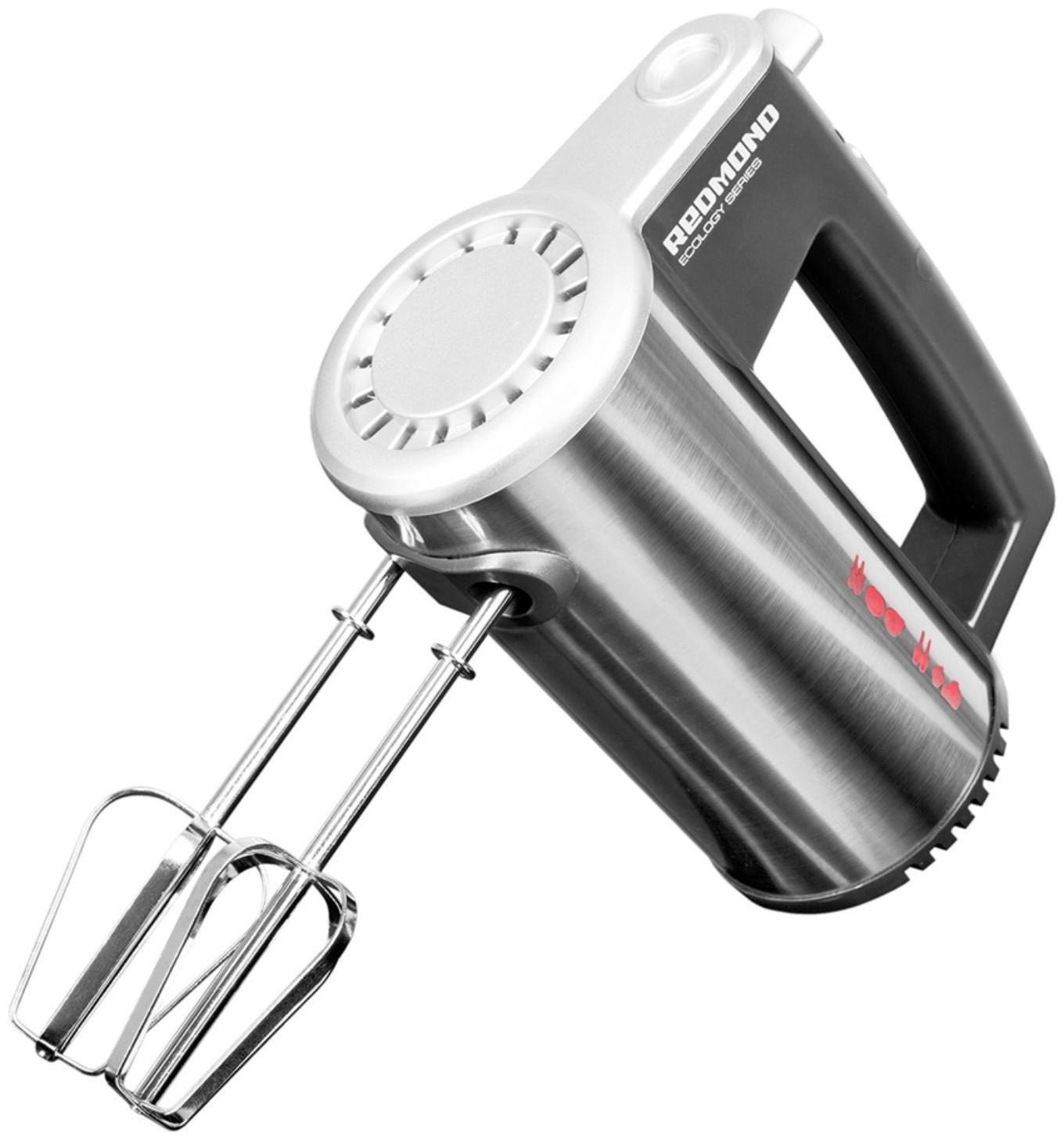 Миксер Redmond RHM-M2104, ручной, 500 Вт, 5 скоростей, 2 насадки, серебристый