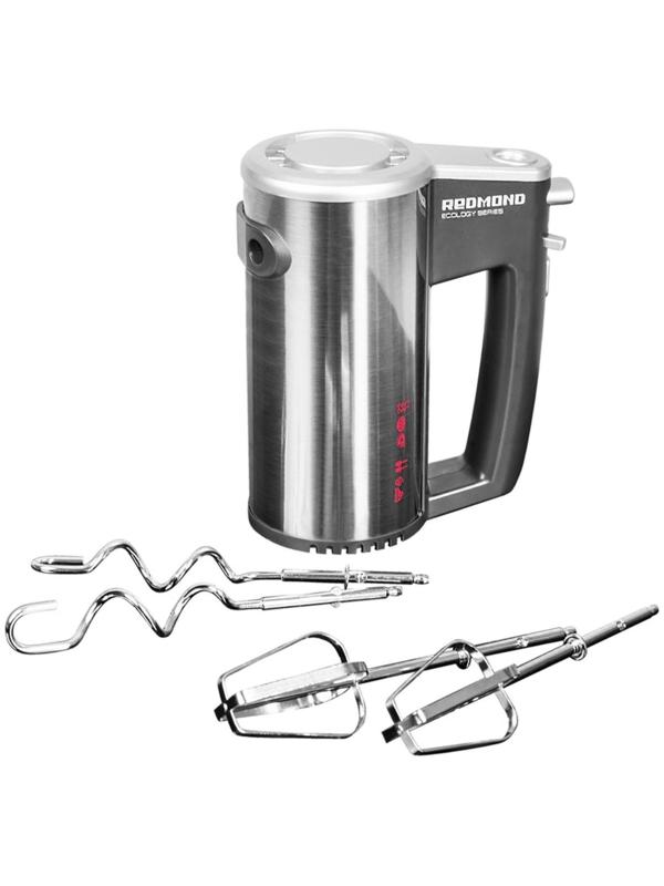 Миксер Redmond RHM-M2104, ручной, 500 Вт, 5 скоростей, 2 насадки, серебристый