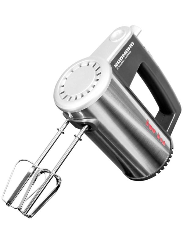 Миксер Redmond RHM-M2104, ручной, 500 Вт, 5 скоростей, 2 насадки, серебристый
