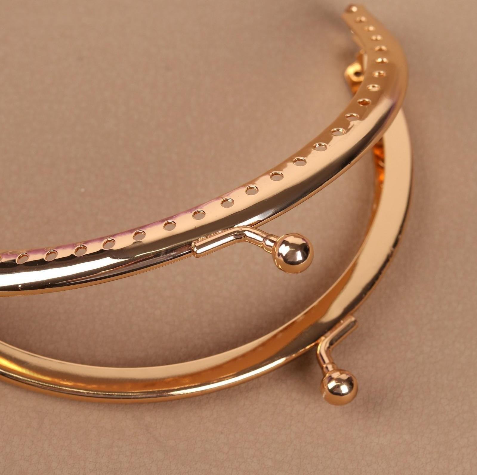 Фермуар пришивной «Полукруг», 10 см, цвет золотой