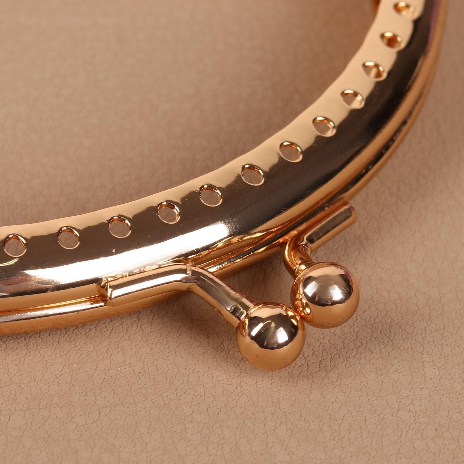 Фермуар пришивной «Полукруг», 10 см, цвет золотой