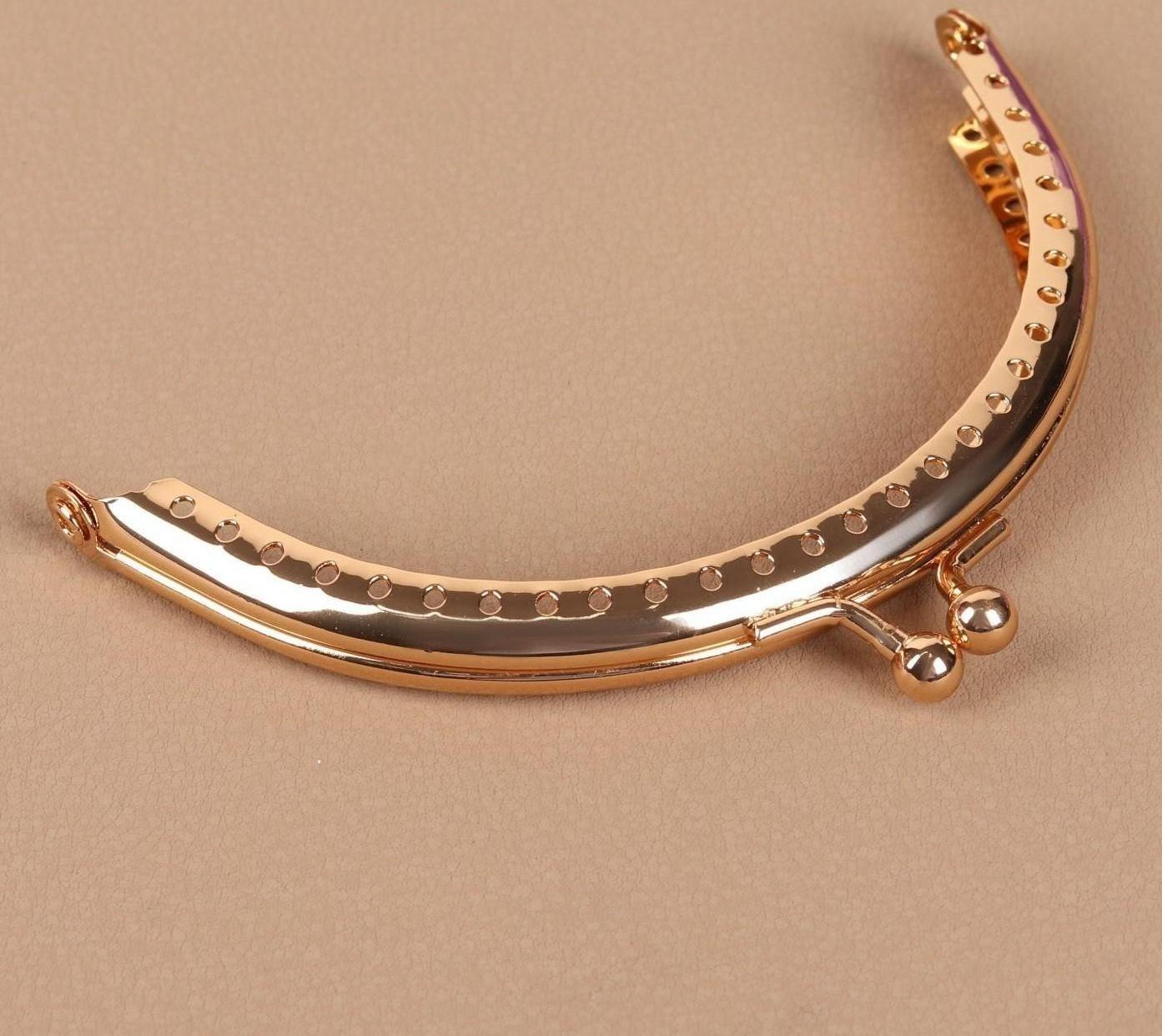 Фермуар пришивной «Полукруг», 10 см, цвет золотой