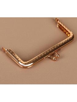 Фермуар пришивной «Прямоугольник», 10 см, цвет золотой