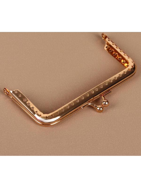 Фермуар пришивной «Прямоугольник», 10 см, цвет золотой