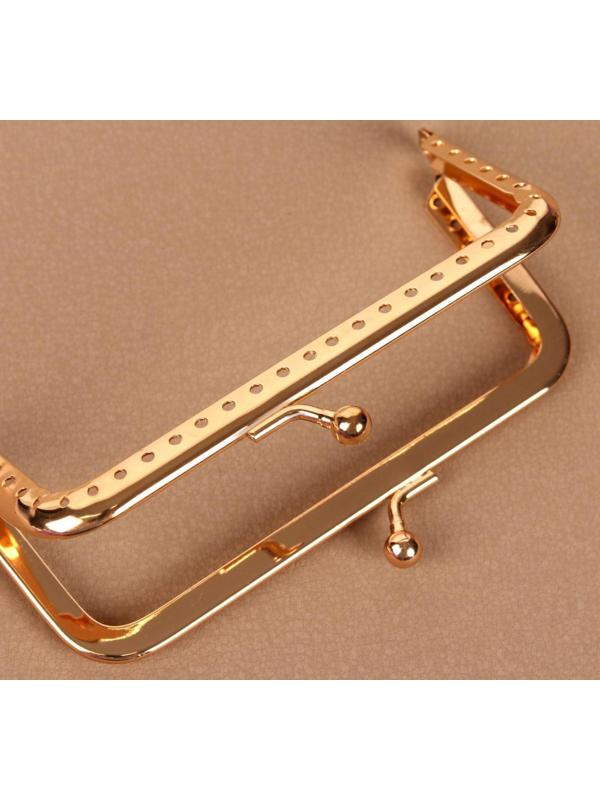 Фермуар пришивной «Прямоугольник», 10 см, цвет золотой