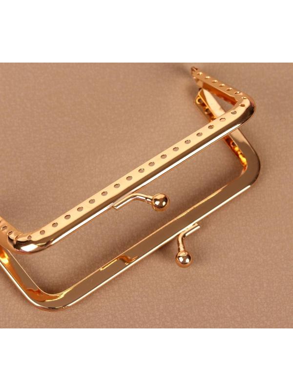 Фермуар пришивной «Прямоугольник», 10 см, цвет золотой