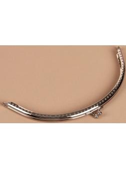 Фермуар пришивной «Полукруг», 20 см, цвет серебряный