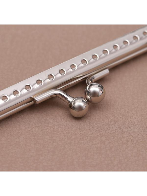 Фермуар пришивной «Прямоугольник», 20 см, цвет серебряный