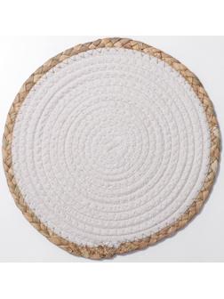 Салфетка сервировочная на стол Доляна «Мэг», 25×25 см, цвет белый