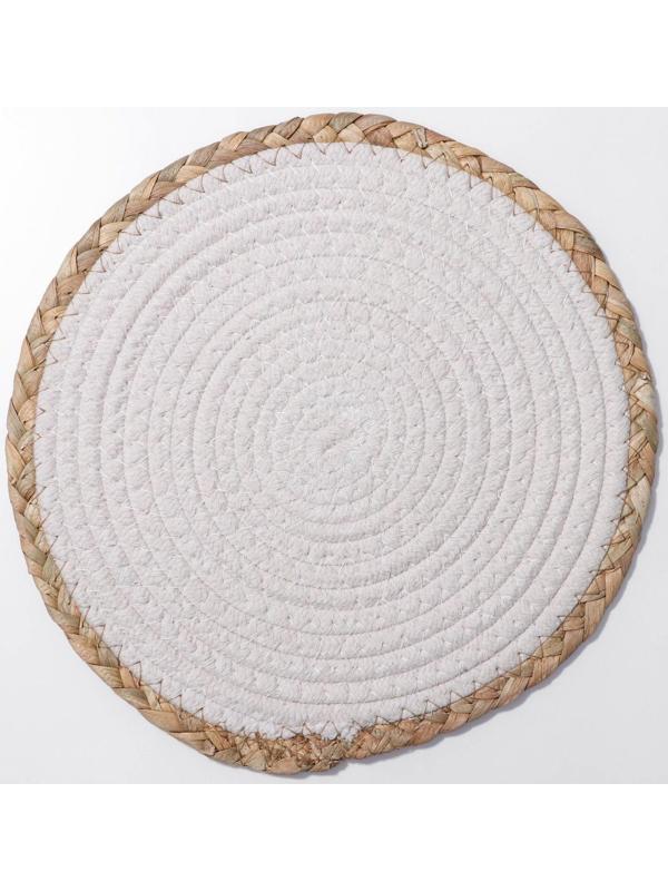 Салфетка сервировочная на стол Доляна «Мэг», 25×25 см, цвет белый