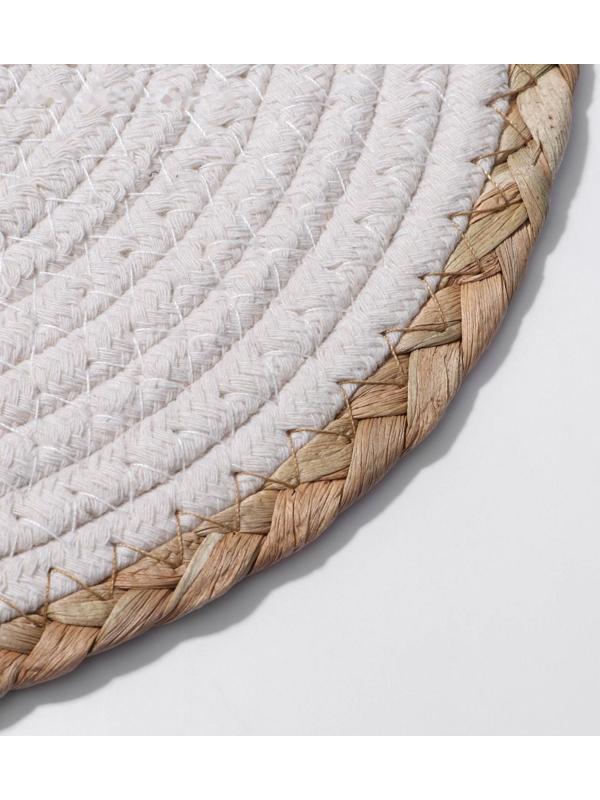 Салфетка сервировочная на стол Доляна «Мэг», 25×25 см, цвет белый