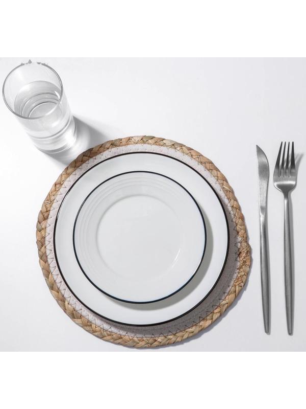 Салфетка сервировочная на стол Доляна «Мэг», 25×25 см, цвет белый