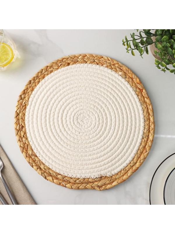 Салфетка сервировочная на стол Доляна «Мэг», 30×30 см, цвет белый