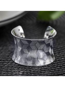 Кольцо для салфетки «Грани», 4×3,5 см, цвет серебряный