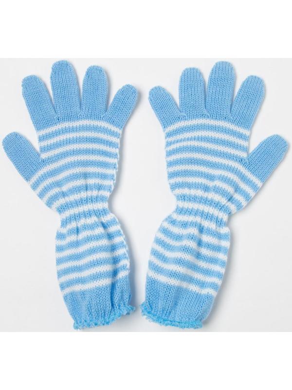 Перчатки для девочки, цвет голубой, размер 14