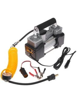 Компрессор автомобильный TORSO, двухпоршневой, 12В, 70 л/мин, серебристый