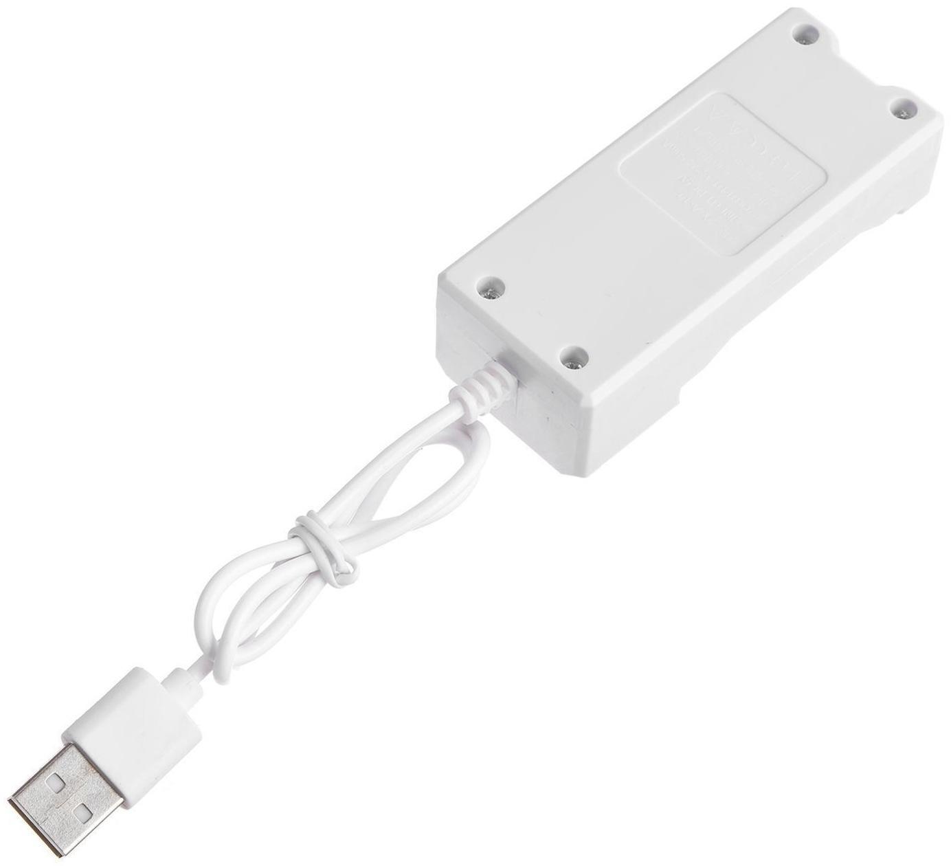 Зарядное устройство LuazON UC-26, для 2-х аккум. АА или ААА, USB, ток заряда 250 мА, белое