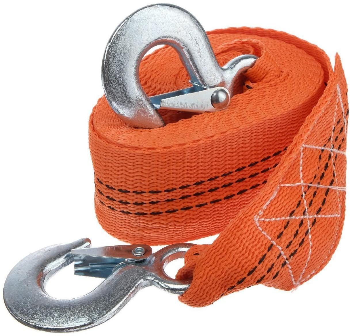 Трос буксировочный, лента М5 3.5 т, 4 м, с крюками