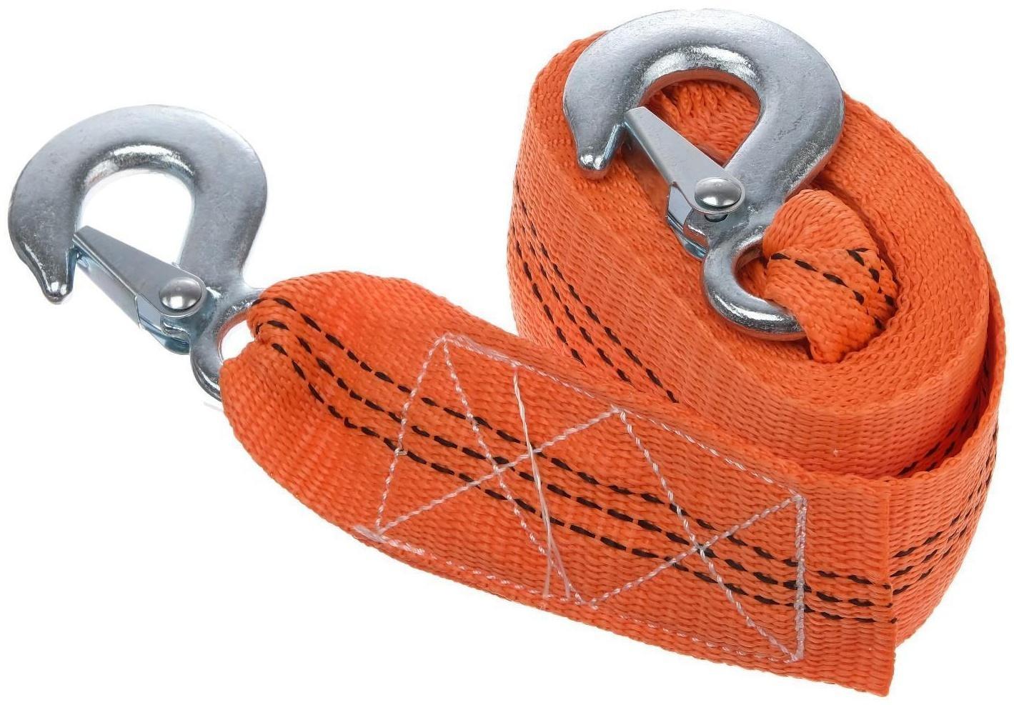 Трос буксировочный, лента М5 3.5 т, 4 м, с крюками