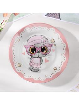 Тарелка Доляна «Котик», d=17,5 см