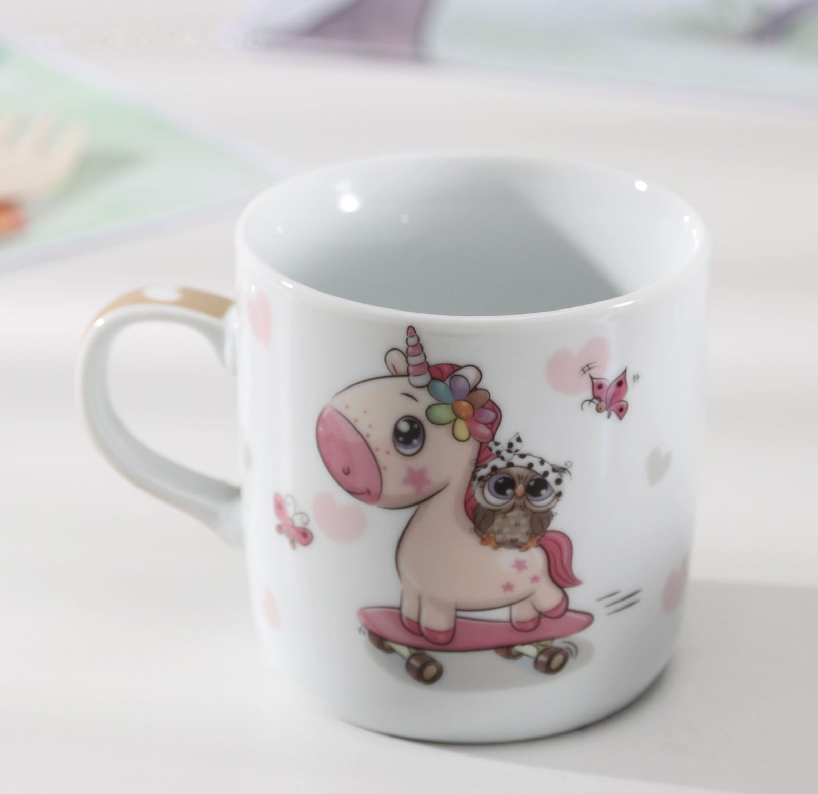 Кружка детская Доляна «Совёнок и единорог», 230 мл