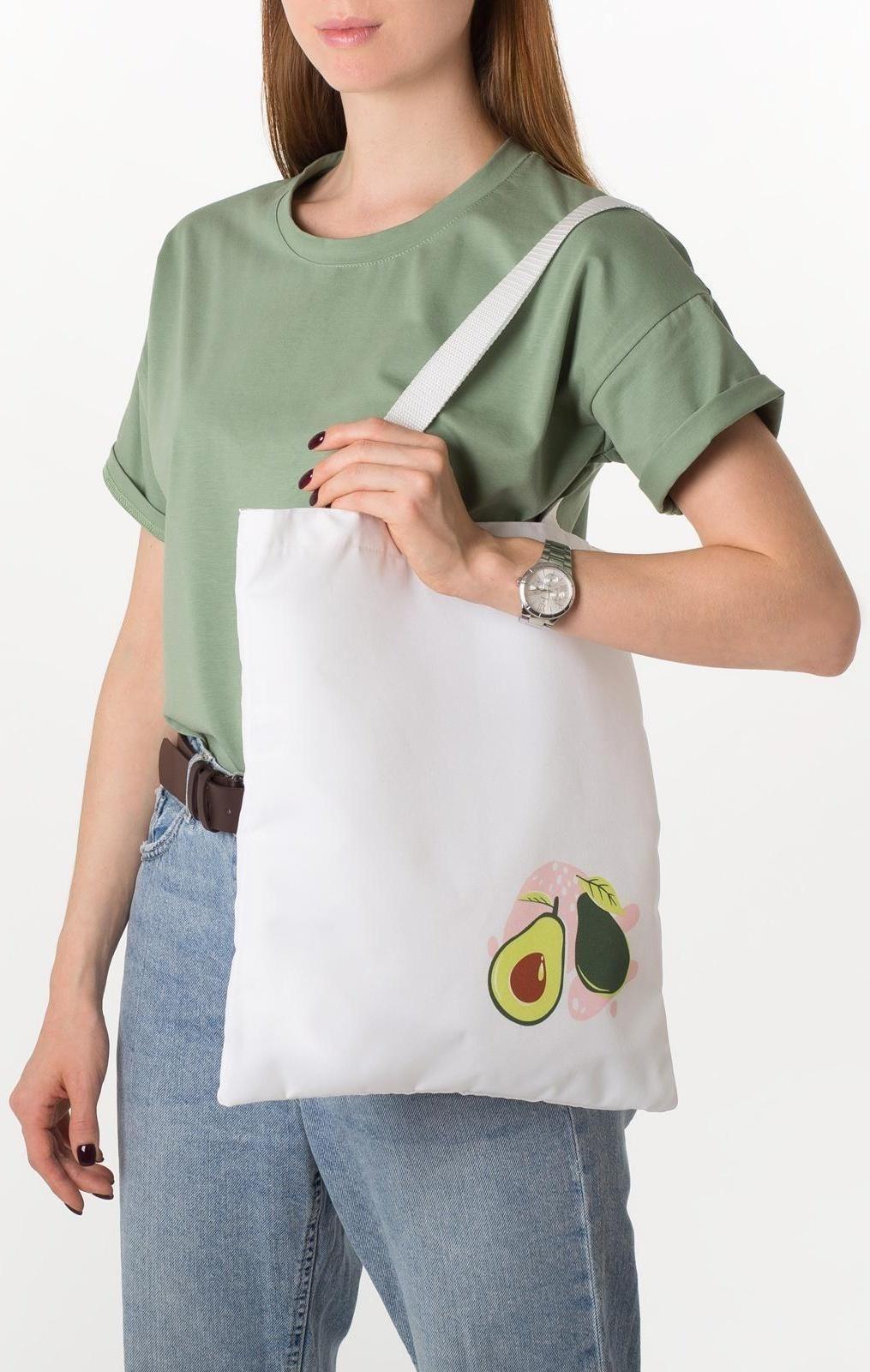 Сумка-шопер Авокадо без молнии, без подкладки, цвет бежевый