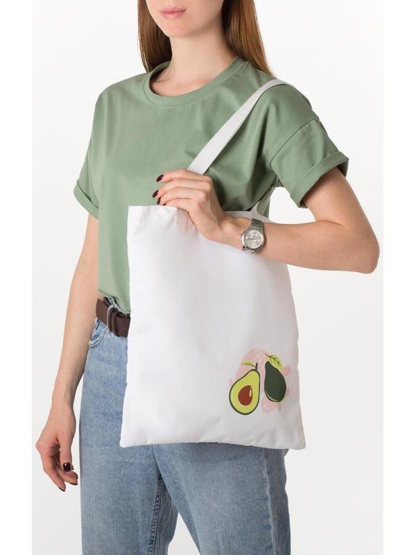 Сумка-шопер Авокадо без молнии, без подкладки, цвет бежевый