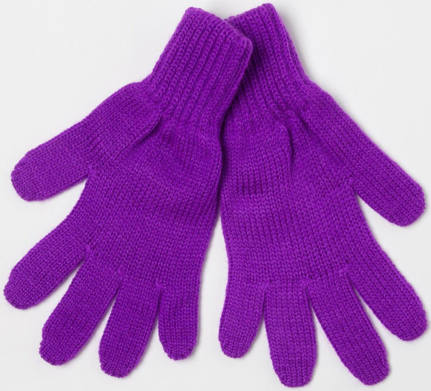 Перчатки для девочки, цвет фиолетовый, размер 16