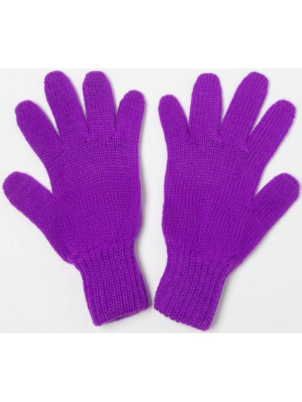Перчатки для девочки, цвет фиолетовый, размер 16