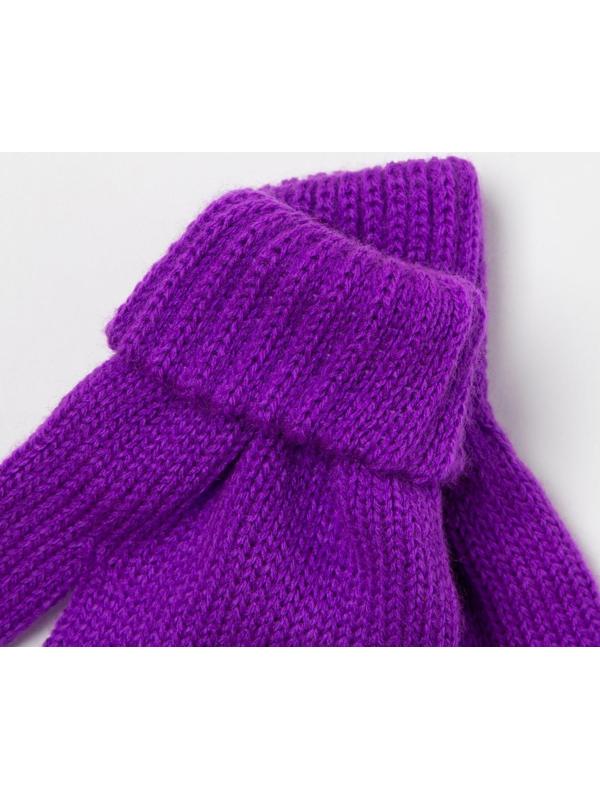 Перчатки для девочки, цвет фиолетовый, размер 16