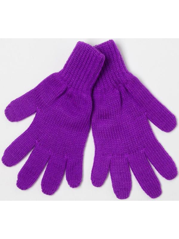 Перчатки для девочки, цвет фиолетовый, размер 16