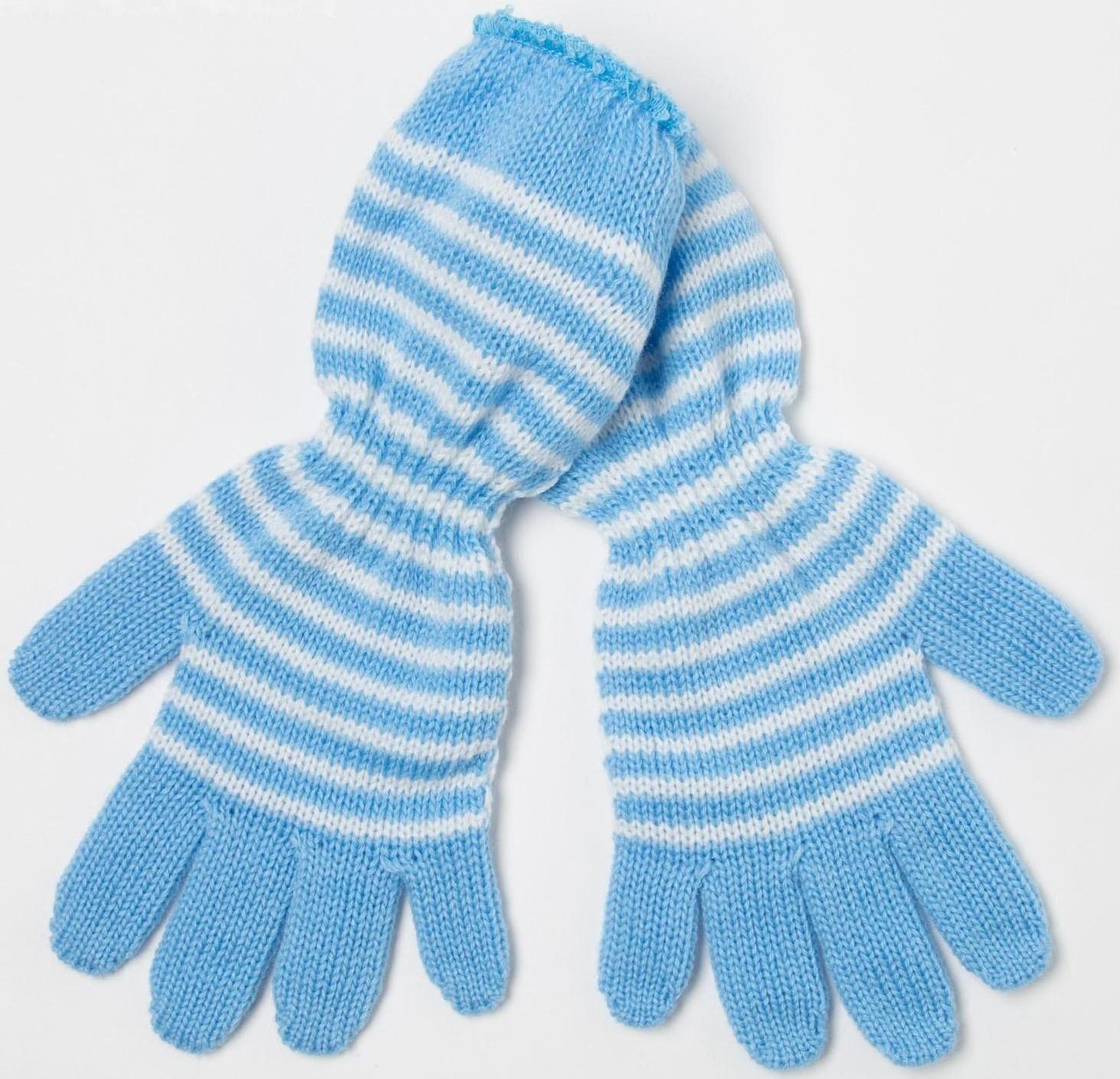 Перчатки для девочки, цвет голубой, размер 16