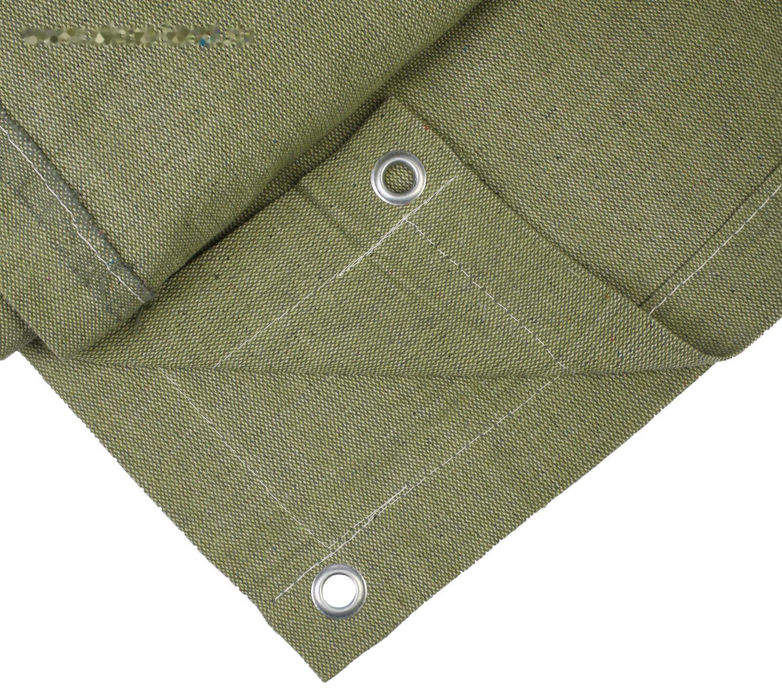 Брезент огнеупорный, 4 × 3 м, плотность 400 г/м², люверсы шаг 1 м, хаки