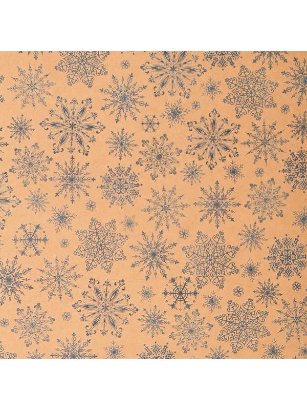 Бумага упаковочная крафтовая «Снежинки», 50 × 70 см