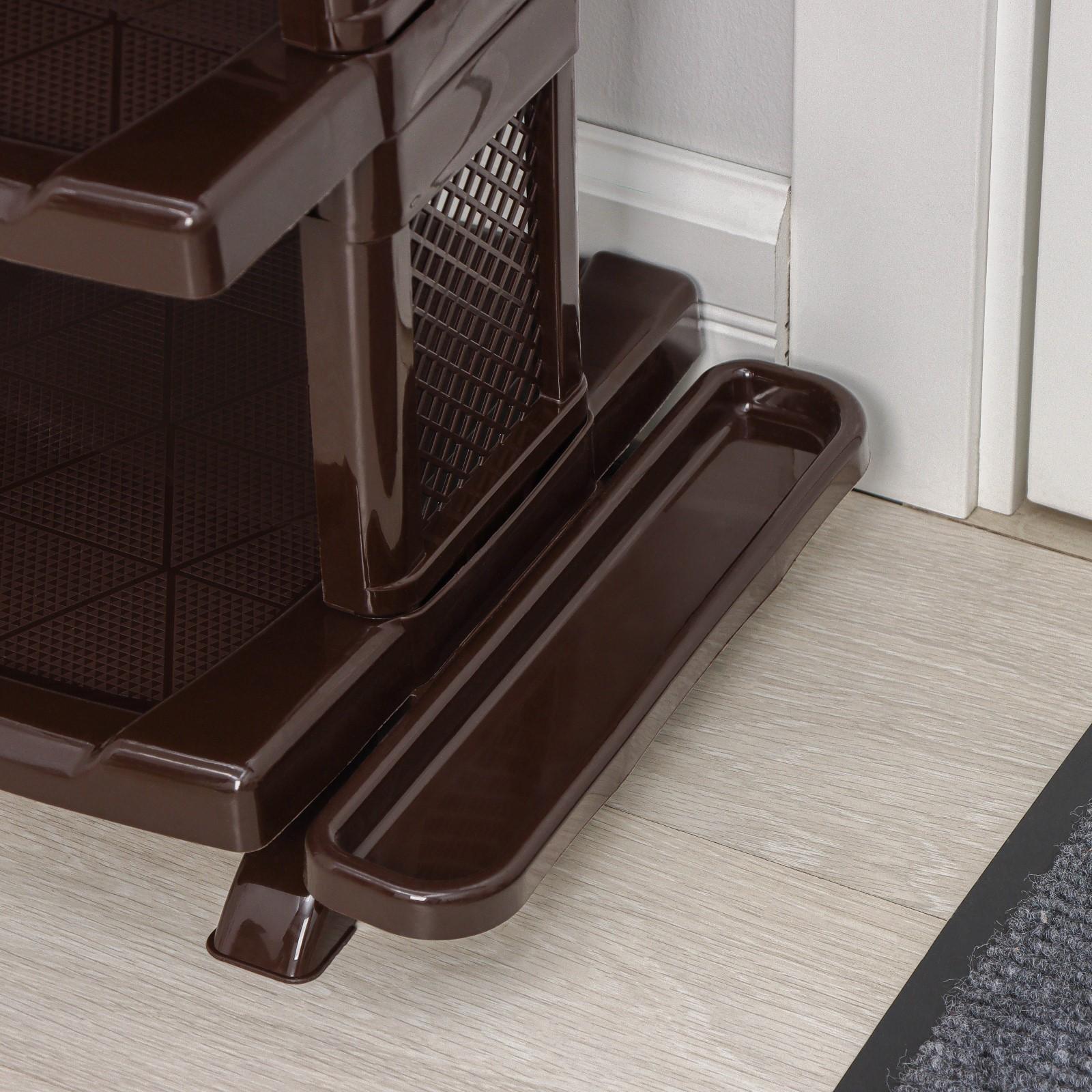 Полка для обуви с ложкой, 5 яруса, 50×32,5×91 см, цвет коричневый