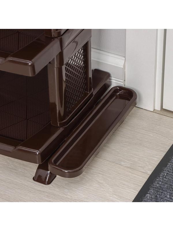 Полка для обуви с ложкой, 5 яруса, 50×32,5×91 см, цвет коричневый