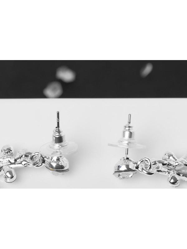 Серьги висячие со стразами 