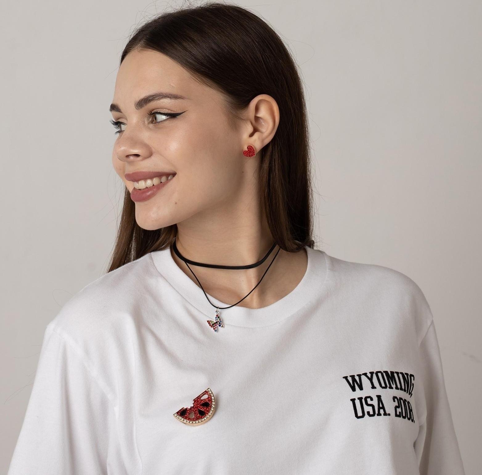 Серьги со стразами 