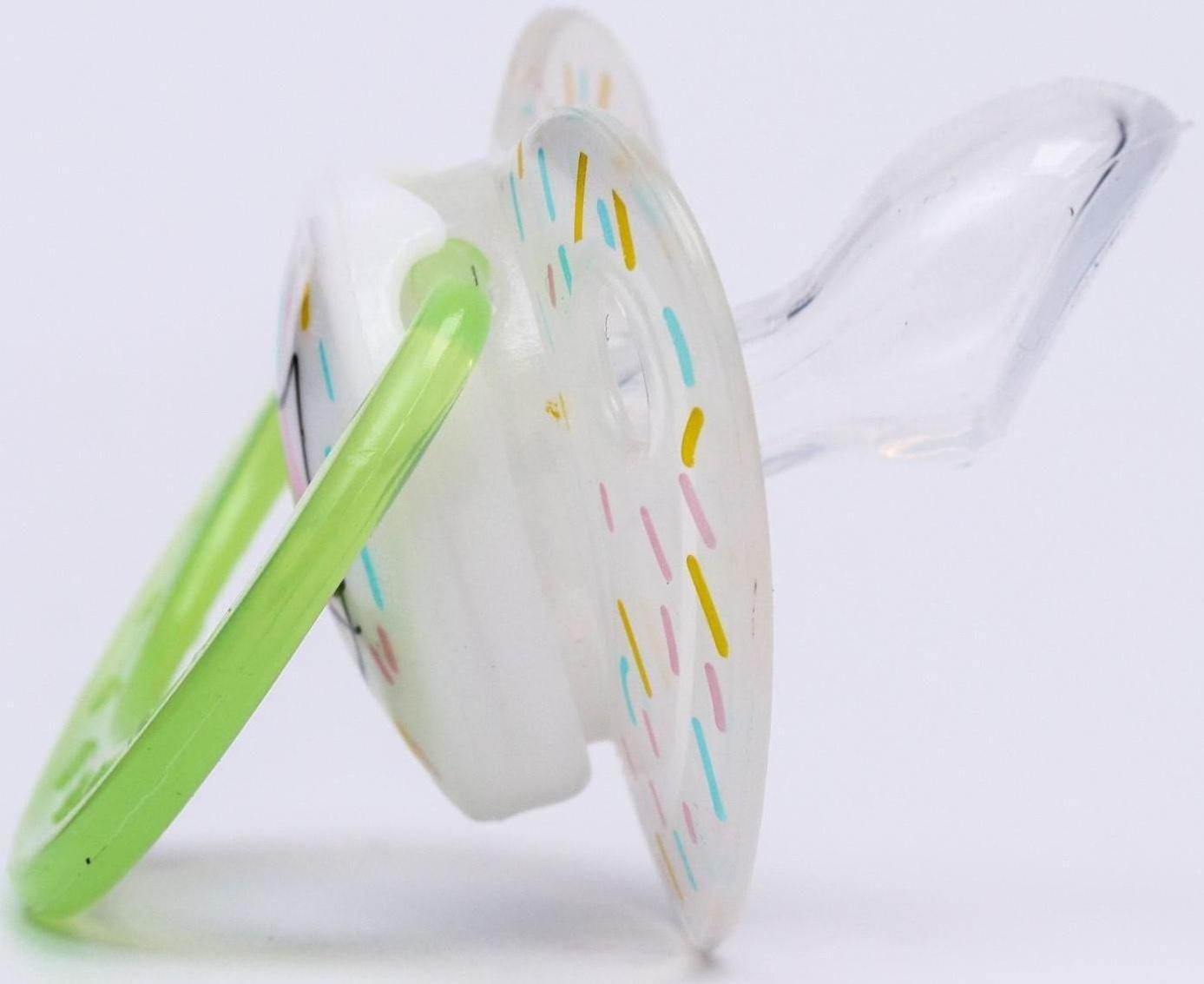 Соска-пустышка ортодонтическая, силикон, от 3 мес., «Кошечка», цвет зеленый