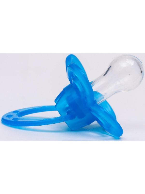 Соска-пустышка классическая, силикон, от 0 мес., с колпачком «Бабочка», цвет голубой