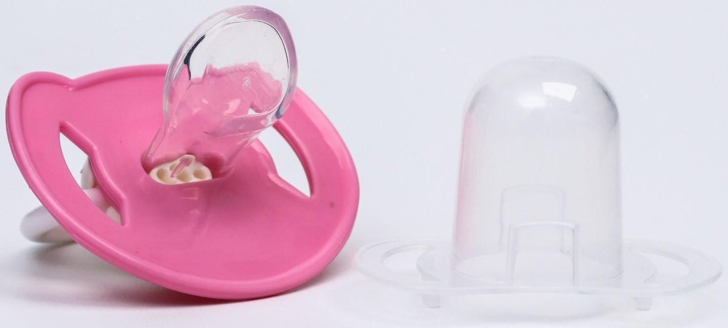 Соска-пустышка ортодонтическая, силикон, от 6 мес., с колпачком, «Ракушка», цвет розовый