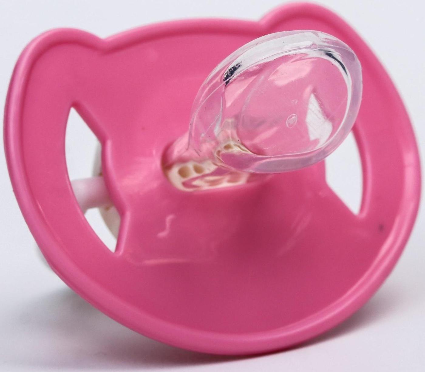 Соска-пустышка ортодонтическая, силикон, от 6 мес., с колпачком, «Ракушка», цвет розовый