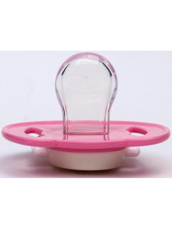 Соска-пустышка ортодонтическая, силикон, от 6 мес., с колпачком, «Ракушка», цвет розовый