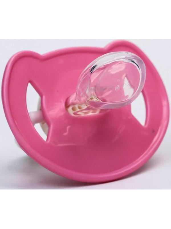 Соска-пустышка ортодонтическая, силикон, от 6 мес., с колпачком, «Ракушка», цвет розовый